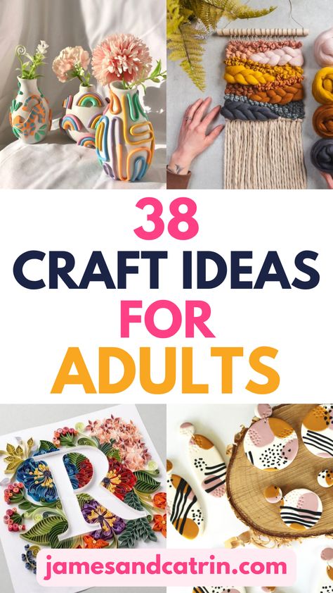 Discover fun, creative craft ideas for adults! Get inspired with easy DIY projects, art techniques and craft ideas. :art::scissors: Craft Ideas For Adults, Hadiah Diy, Kerajinan Diy, Kraf Kertas, Craft Projects For Adults, Arts And Crafts For Adults, Quick Crafts, Crafts For Seniors, Creative Craft