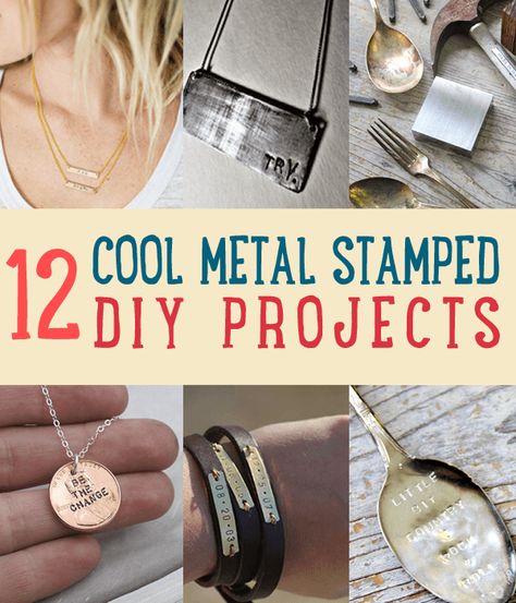 Metal Stamped Jewelry DIY Projects Metal Stamped Jewelry Diy, Metal Stamping Projects, Metal Stamping Diy, Fun Diy Craft Projects, Diamond Watches, Metal Stamped Jewelry, Jewerly Making, Diy Stamp, Stamp Projects