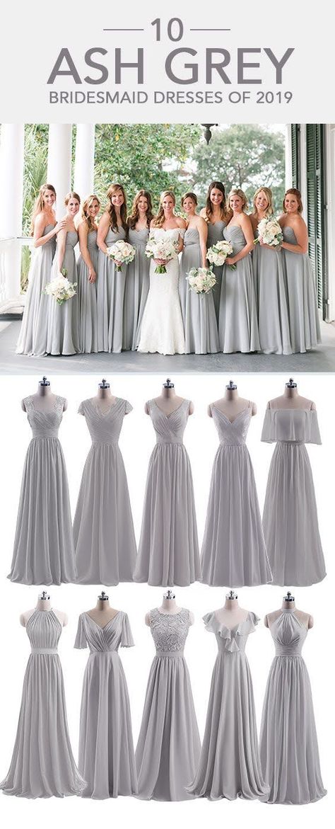 Long Gray Dress Outfit, Grey Dress Formal, Light Gray Bridesmaid Dresses, Dove Grey Bridesmaid Dresses, Gray Dress Outfit, Bridesmaid Dresses Silver, Bridesmaid Dresses Gray, Gray Bridesmaids Dresses, Maroon Bouquet