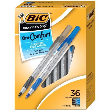 Bic Pens, Writing Lists, Writing Pens, Pointed Pen, Writing Supplies, Back To School Supplies, Ballpoint Pens, Blue Ink, Ink Color