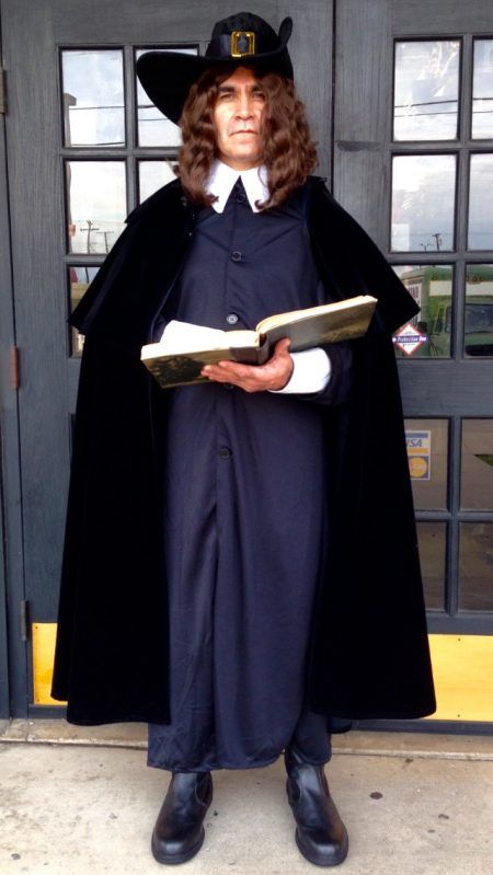 Dallas Vintage Shop has Historical Ministers Attire for Famous Religious Clergymen Costumes like this Edward Winslow, Puritan Minister from Plymouth Colony Outfit shown here. Whatever the Religion or Denomination, chances are that our Dallas Area Costume Shop has the Clerical Garb, Religious Holiday Traditional Priest, Famous Saint, Religious Martyr or Bible Prophet, Preacher or High Priest Costumes or Period Correct Clothing or Liturgical Garb you need. Famous Characters Costumes, Preacher Outfit, Pilgrim Costume, Characters Costumes, Plymouth Colony, Thanksgiving History, Queen Of Hearts Costume, Famous Characters, Thanksgiving Dress