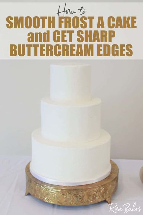 Here is my #video showing you my exact process for how to get #super #smooth #buttercream #frosting with sharp edges! One of the most important #skills a #cakedecorator can master is how to smooth frost a cake and get those clean, #sharpedges. #smoothfrost Smooth Buttercream Frosting, Frosting A Cake, Frost A Cake, Wedding Cake Frosting, Smooth Buttercream, Birthday Cake Tutorial, Fondant Smoother, Smooth Icing, Best Buttercream