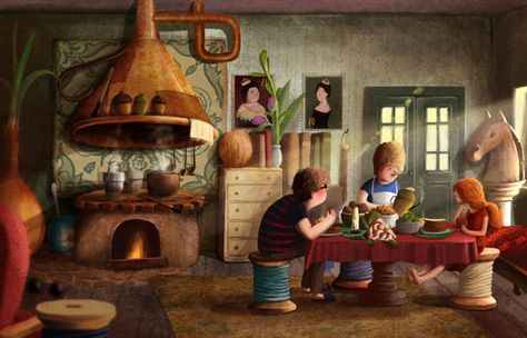 The Borrowers by Emilia Dziubak, via Behance Naive Illustration, Princess Coloring, People Illustration, Book Projects, Fairy Houses, Fairy House, Childrens Illustrations, Children's Book Illustration, Children Illustration