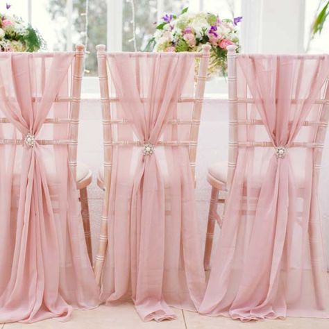 Shop For Premium Chiffon Chair Sashes and Decor from Tableclothsfactory. Instock Gold Chair Sashes, Tulle Chair Sashes, Chair Bows, and More. Chiffon Chair Sash, Chiavari Chair Sash Ideas, Tulle Chair Decorations, Chair Tie Back Ideas, Chair Sashes Ideas, Chair Sash Ideas Wedding, Folding Chair Covers Wedding, Chair Drapes, Chiavari Chairs Decor