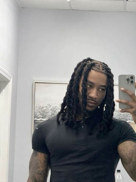 Guy Loc Styles, Long Twists Black Men Hair, Fine Men With Dreads, Dreads Men Styles, Fine Older Men, Braided Dreads Men, Locs Styles For Men, Jumbo Dreads, Locks For Men