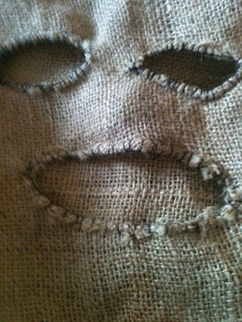 Sack Mask, Daisy Core, Burlap Scarecrow, Pumpkin Makeup, Scarecrow Mask, Domain Expansion, Potato Sack, Mask Aesthetic, Burlap Sacks