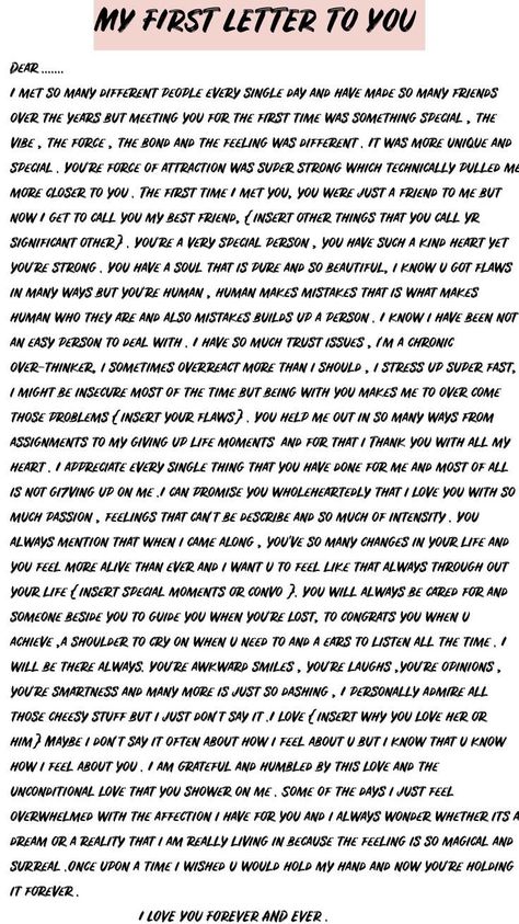 Love Letter To My Bf, Thing To Write To Your Best Friend, Letter For Love Of My Life, Love Letter To Him Feelings, How To Write Love Letters Aesthetic, How I Feel About Him Letter, How To Write A Letter About Feelings, Emotional Letters To Best Friend, How To Write A Love Letter To Him Ideas