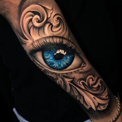 Eye Tattoo Ideas, Teardrop Tattoo, Realistic Eye Tattoo, Egyptian Eye Tattoos, Third Eye Tattoos, All Seeing Eye Tattoo, Eyeball Tattoo, Hyper Realistic Tattoo, Evil Eye Tattoo