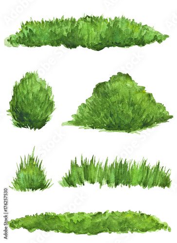 Stock Image: Watercolor drawing pieces of green grass and bushes Nature, Markers Drawing Architecture, Bush Drawing, Drawing Sky, Angel Sketch, Grass Drawing, Grass Painting, Illustration Art Kids, Tree Sketches