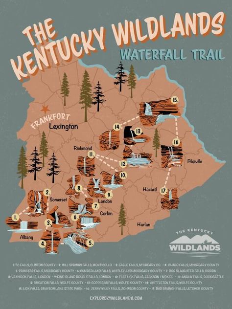 You Can See 17 Waterfalls on This New Kentucky Trail Hiking In Kentucky, Kentucky Waterfalls, London Kentucky, Pikeville Kentucky, Kentucky Camping, Kentucky Vacation, Beginner Hiker, Daniel Boone National Forest, Cumberland Falls