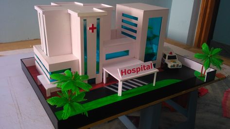 foamboard models Hospital Model For School Project, Hospital Model, Modern Hospital, Cardboard Model, Exam Motivation, Science Projects For Kids, Blouse Design Images, Hospital Design, Christmas Card Crafts