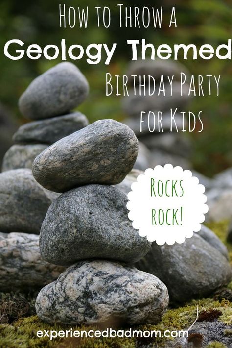 How to Throw a Rockin’ Birthday Party Mining Birthday Party, Rock Birthday Party, Mining Party, Natural Birthday Party, Rock Birthday, Crystal Party, Bad Mom, Kids Party Food, Printable Birthday Invitations