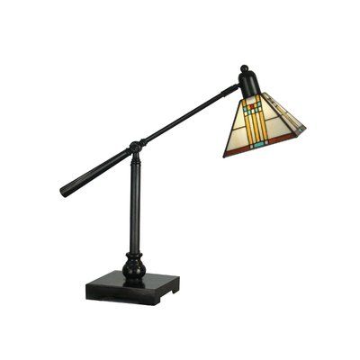 Millwood Pines Percy 23.5" Desk Lamp Reading Table, Beautiful Table Lamp, Tiffany Art, Tiffany Table Lamps, Bronze Table Lamp, Bronze Table, Bronze Lighting, Adjustable Lamps, Fan Lamp