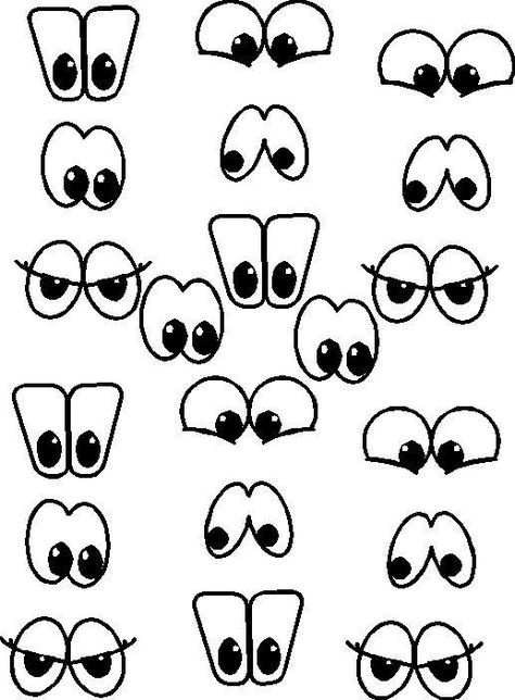 Big Eyes Cartoon, Bug Eyes, Expressive Lines, رسم كاريكاتير, Rock Faces, Drawing Cartoon Faces, Diy Rock Art, Cartoon Eyes, Soyut Sanat Tabloları