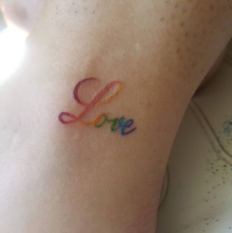 Love is Love #pridetattoo #loveislove #tattoo #ankletattoo #colorfultattoo #rainbowtattoo #cutetattoo #smalltattoo #smalltattoos #equality Rainbow Tattoos Pride, Pride Tattoo Ideas, Inner Finger Tattoo, Lgbt Tattoo, Pride Tattoo, Rainbow Tattoos, Small Ideas, Hand Tattoos For Women, Tattoo Trends