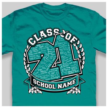 Get Class of 2021 shirts for your students and staff! Free design customization for your school, grade, or class. Choose any color tee shirt with any 2 ink colors! Collect student signatures or send us a typed names list and we can plug the names in for you. Perfect for classes and students studying virtually! Batch Tshirt Design Ideas, Batch Shirt Design Ideas, Alumni Shirts Ideas, Class Reunion Shirt Ideas Design, School Reunion Tshirt Design, Alumni Shirt Design, 8th Grade Class Shirts, Class Shirt Ideas, Alumni Tshirt Design Ideas