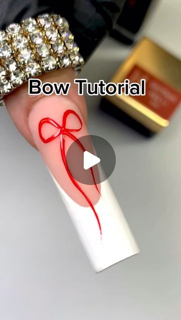 Honey Phan on Instagram: "How to draw a perfect BOW for this coming presents 🎁…. Saved this video for the upcoming season. Best result using Pro Gel Art white and Linework brush @honeysnailsecret   Honey’s Nail Supply  2200 Norcross Pwk #245, Norcross GA 30071   #nails #naildesigns #nailtutorial #nailart #nailvideos #nailtrend #prettynails #nailviral #nails #bestnails2024 #christmas #christmasnails #christmasnailsart #winternails" Elegant Christmas Nail Designs, Red Gel Polish, Short Christmas Nails, Bow Nail Designs, Classy Nail Art Ideas, Nails 2025, Christmas Nails 2023, Bow Drawing, Bow Nail Art