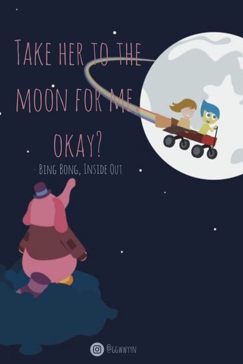 Bingbong Insideout Tattoo, Take Her To The Moon For Me, Bing Bong Inside Out Wallpaper, Bing Bong Tattoo, Inside Out Quotes Disney, Bing Bong Wallpaper, Inside Out Tattoo, Inside Out Quotes, Okay Wallpaper