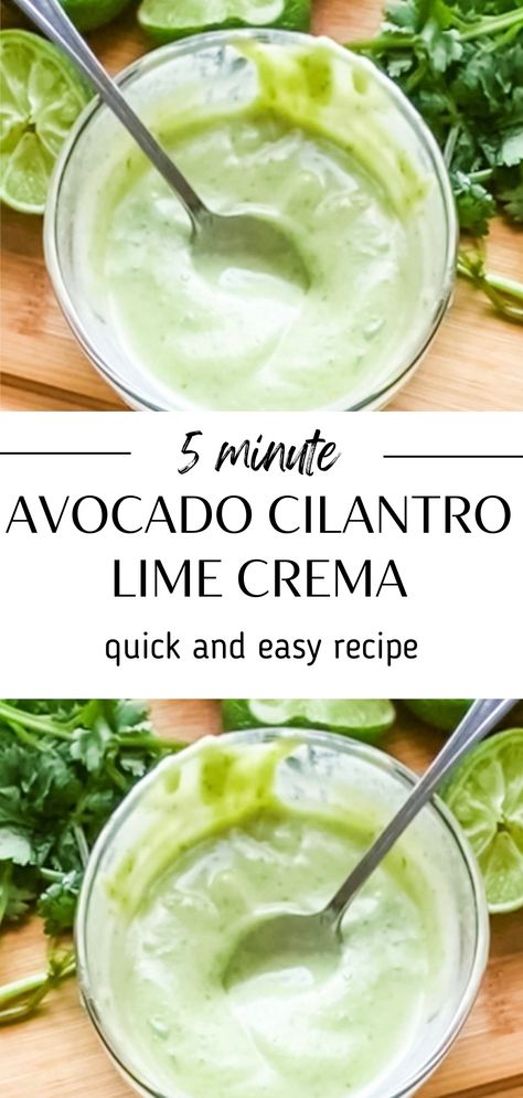 This dairy free avocado cilantro lime crema is the best creamy and zesty dip. Use this easy avocado sauce on taquitos, tacos and more! Avocado Crema Dairy Free, Dairy Free Cilantro Lime Crema, Taquito Sauce Recipe, Dipping Recipes, Dairy Free Enchiladas, Avocado Lime Crema, Cilantro Lime Crema, Veggie Protein, Vegan Taco Salad