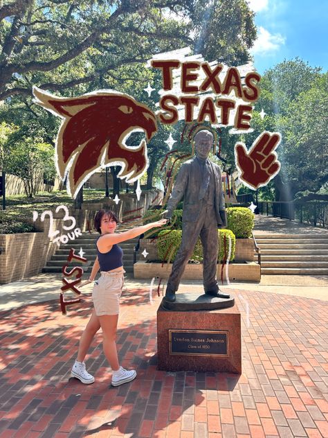 Txst University, Texas State University Aesthetic, Tx State University, Texas Tech University Campus, Aesthetic University, College Tours, Texas College, Texas A&m University Kingsville, 2024 Manifestations