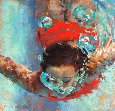 Michele Poirier-Mozzone Underwater Painting, Underwater Art, Fancy Art, Nyc Art, Orange Art, A Level Art, Ap Art, Blue Painting, Art Pop