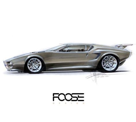 Custom Pantera Concept Design Rendering by Chip Foose Kereta Sport, Chip Foose, Foose, Car Design Sketch, Concept Car Design, Auto Art, Sweet Cars, Car Sketch, Triumph Motorcycles