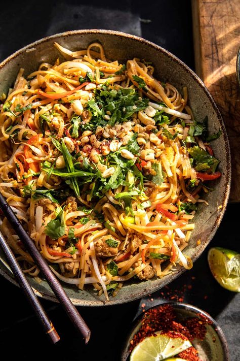 Chicken Pad Thai Recipe, Half Baked Harvest Recipes, Chicken Pad Thai, Thai Recipe, Pad Thai Recipe, Roasted Chicken Breast, Garlic Butter Chicken, Harvest Recipes, Half Baked