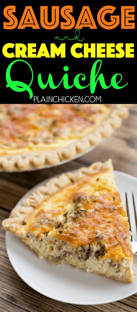 Cream Cheese Quiche, Quiche Sausage, Breakfast Quiche Sausage, Sausage Quiche Recipes, Breakfast Quiche Recipes Easy, Sausage And Cream Cheese, Sausage Cream Cheese, Sausage Quiche, Cream Eggs