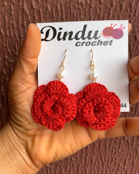 Dm for purchase Location: Anambra state, Nigeria #crochet #instagram #dinducrochet #viral #hustlersquare Crochet Rose Earrings, Crochet Instagram, Crochet Rose, Rose Earrings, Knitting, Crochet, Pins, Instagram