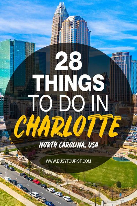 Planning a trip to Charlotte, NC and wondering what to do there? This travel guide will show you the top attractions, best activities, places to visit & fun things to do in Charlotte, North Carolina over here! Start planning your itinerary & bucket list now! #charlotte #charlottenc #northcarolina #thingstodoincharlotte #usatravel #usatrip #usaroadtrip #travelusa #ustravel #ustraveldestinations #americatravel #travelamerica #vacationusa Carolina Do Norte, North Carolina Vacations, North Carolina Travel, Us Travel Destinations, Charlotte North Carolina, North America Travel, Road Trip Usa, Best Places To Visit, Charlotte Nc