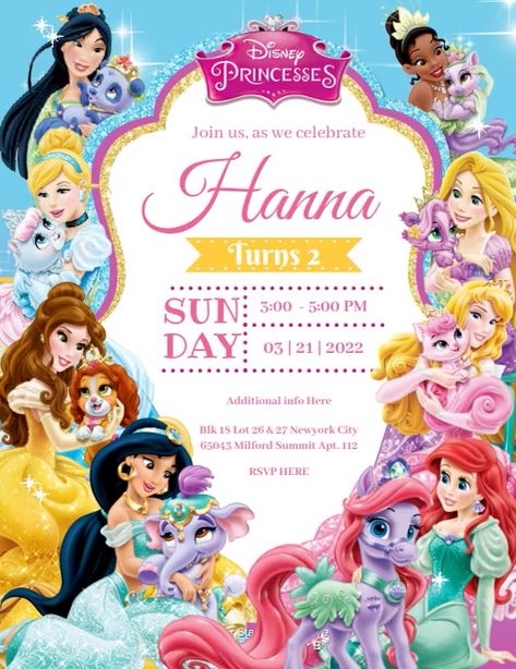 2,410+ kids birthday invitation Customizable Design Templates | PosterMyWall Disney Princess Invitations Template, Disney Princess Birthday Invitations, Disney Princess Invitation, Disney Princess Invitations, Disney Princess Birthday Party, Kids Birthday Invitation, Princess Birthday Invitations, Princess Invitations, Invert Colors