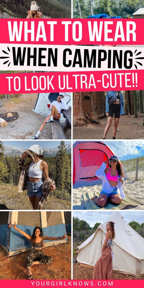 Camping is a great way to get outside and enjoy the fresh air. But what should you wear? Check out this guide for everything from clothes to accessories, plus tips on how to stay comfortable while camping. Camping Attire For Women, Camping Summer Outfits, Spring Camping Outfits, Camping Outfits Aesthetic, Camping Outfits Fall, Summer Camp Aesthetic Outfits, Clothes For Camping, Camping Outfit Ideas, What To Wear Camping