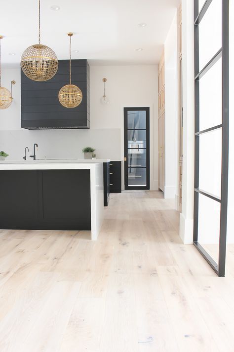 Our New Modern Kitchen: The Big Reveal! - The House of Silver Lining Black And White Oak Kitchen, The Forest Modern, White Oak Kitchen, Green Kitchen Cabinets, Oak Kitchen Cabinets, Smitten Kitchen, Big Reveal, Oak Kitchen, Oak Floors