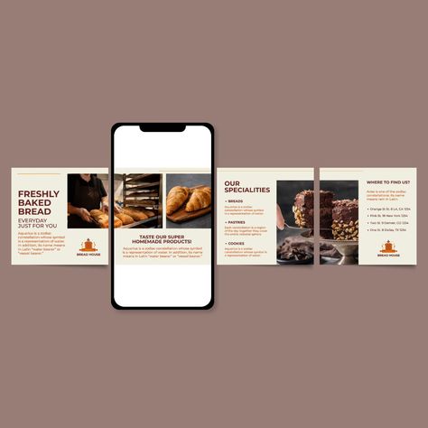 Hand-drawn Brown Fresh Bread Instagram Post Carousel Bakery Instagram Post Design, Instagram Post Carousel, Carousel Template, Carousel Post, Cheese Brands, Feed Insta, Fotos Aesthetic, Food Graphic Design, Food Channel