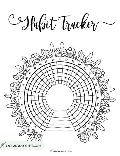 Pin on Bullet Journal Round Habit Tracker, Round Habit Tracker Printable Free, Daily Goal Tracker Printable, Free Printable Habit Tracker Circle, Blank Habit Tracker Printable Free, Yearly Habit Tracker Printable Free, Yearly Goals Template Free Printable, Daily Tracker Template, Yearly Habit Tracker Printable