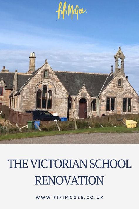 A toor to The Victorian School Renovation with us. #renovation #renovationtips #renovationideas School House Renovation, School Renovation, Victorian School, Sustainable Schools, Student Couple, Floor To Ceiling Bookshelves, Cheap Wallpaper, Blogger Home, Old School House