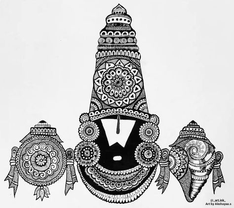 Lord Venkateswara, Easy Mandala Drawing, Mandela Art, Mandala Art Therapy, Doodle Art Drawing, Simple Mandala, Mandala Design Pattern, Mandala Art Lesson, Madhubani Art