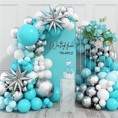 Faster shipping. Better service Blue Balloon Arch, Mixing Fonts, Balloons For Birthday, Balloon Arch Kit, Blue Balloon, Pastel Balloons, Gender Reveal Decorations, Arch Kit, Blue Balloons