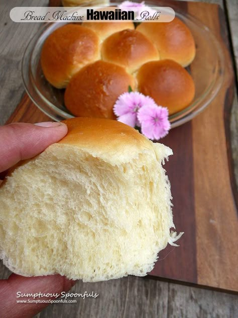 Bread Machine Hawaiian Rolls Bread Machine Rolls, Breadmaker Recipes, Easy Bread Machine Recipes, Bread Bread Machine, Bread Machine Bread, Bread Machines, Simple Bread, Bread Machine Recipe, Rolls Bread