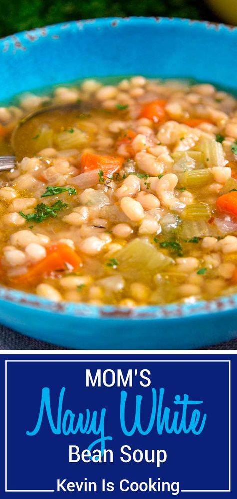 Navy Bean And Chicken Recipes, White Bean Soup With Chicken, فاصوليا بيضاء, Navy Bean Recipes, Senate Bean Soup, Bean Soups, Beans Soup, Navy Bean Soup, White Bean Recipes