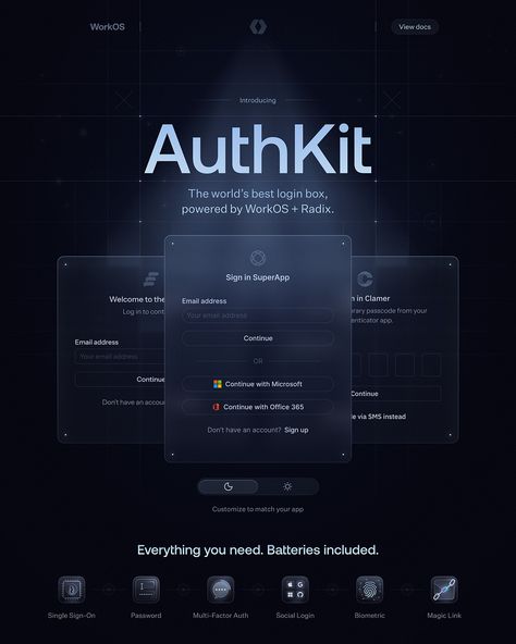 AuthKit.com by Oğuz Yağız Kara on Dribbble Web Design Elements, Glassmorphism Web Design, Glass Morphism Design, Figma Tricks, Security Aesthetic, Modern Web Design Trends, Crypto Design, Tech Website, Abstract Futuristic