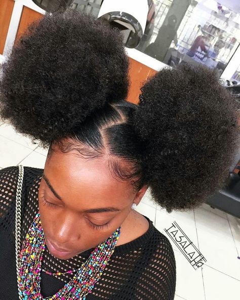 ‼️ FOLLOW @sway breezy FOR MORE ❤️🧸 Afro Hair Bun, 2 Buns, Curl Care, 31st December, Best Natural Hair Products, Girls Natural Hairstyles, Pelo Afro, 4c Hair, Natural Hair Styles Easy