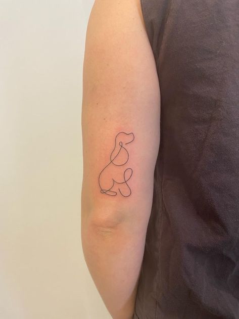 Simple Cocker Spaniel Tattoo, Cocker Spaniel Tatoos, Spaniel Tattoo Cocker, Cocker Spaniel Tattoo Ideas, Poodle Tattoos Small Outline, Cocker Spaniel Line Tattoo, Dog Tattoo Cocker Spaniel, Spaniel Outline Tattoo, Poodle Outline Tattoo