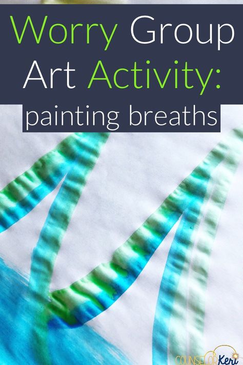 Worry group activity: Teach your students to practice controlled breathing and then complete an art activity to help your students visualize the breathing pattern. Great for small group counseling or individual counseling to teach calming strategies! Breathing Art, Mindful Journaling, Play Therapy Activities, Group Counseling Activities, Group Therapy Activities, Mindful Art, Recreation Therapy, Calming Strategies, Individual Counseling