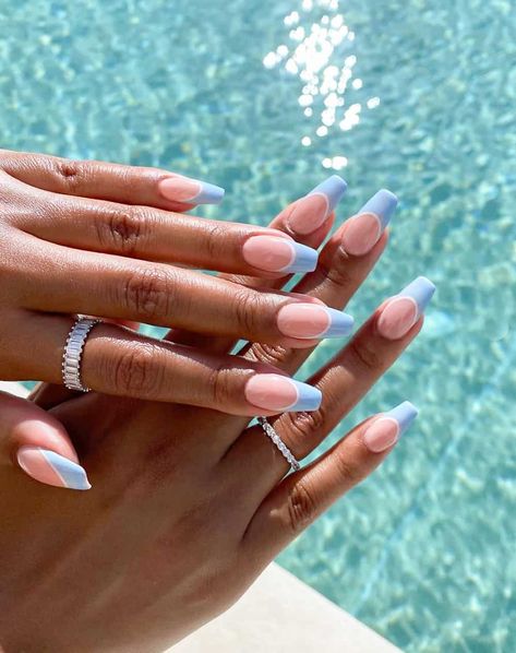 Looking for cute Vacation nails and design ideas? You’ll love this list of modern, chic ideas including tropical nails (Mexico trip!), beach nails, and other elegant nails. There’s also Disney nails, and ideas for a winter getaway too! With a variety of styles including coffin, almond shape, square, short long, acrylic, gel, and natural nails, this list has it all! Whether you want simple white nails or fun pink or blue, you’ll love this list for 2023! Iceland Nails, Vacation Nail Designs, Summer Vacation Nails, Vacation Nails Beach, Tropical Vacation Nails, Beach Nail Art, App Filter, Baby Blue Nails, Tropical Nails