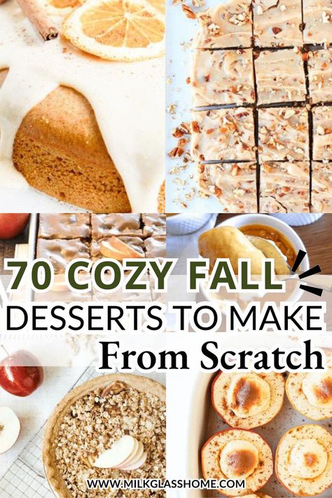 Indulge in the best cozy fall desserts with this collection of mouthwatering treats perfect for the season. From warm apple crisps to rich pumpkin spice cakes, these recipes are sure to bring comfort and joy as the weather cools down. Homemade Fall Desserts, Fall Desserts To Make, Desserts Apple, Spice Cakes, Fall Desserts Apple, Apple Crisps, Cheesecake Desserts Recipes, Fall Dessert Recipes Easy, Sweet Roll Recipe