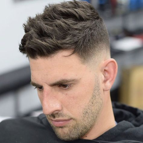 Mid Fade Sides + Textured Crew Cut Medium Fade Haircut, Mid Fade Haircut, Pompadour Men, Classic Mens Hairstyles, Drop Fade, Mid Fade, Mens Hairstyles Medium, Haircut Men, Faded Hair