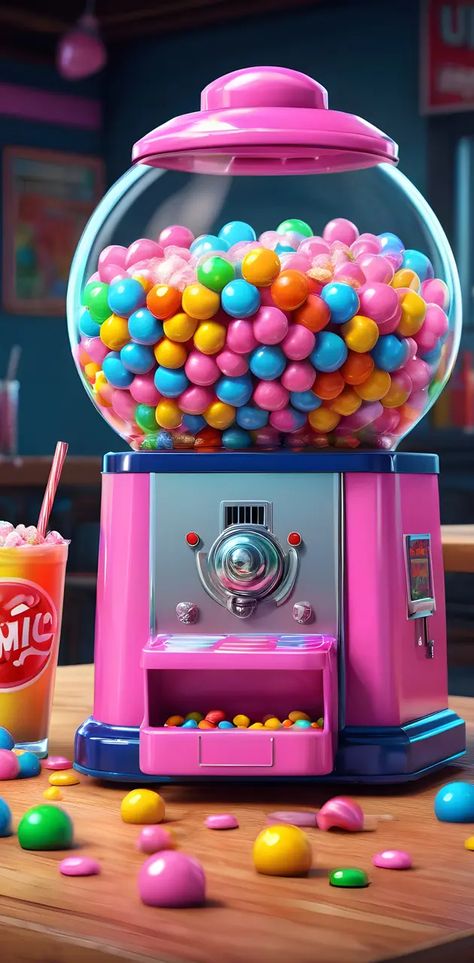 Gumball Machine Decor, Zedge Wallpapers, Machine Wallpaper, Bubblegum Machine, Buble Gum, Gum Machine, Bubble Gum Machine, Colourful Wallpaper, Colourful Wallpaper Iphone