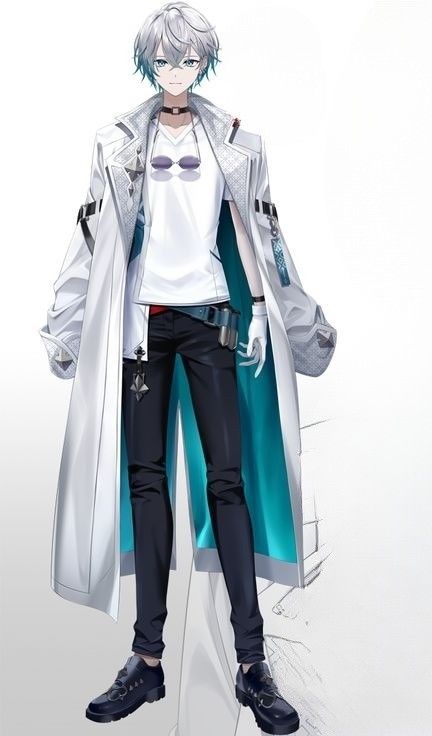 Anime Boy Outfit Ideas, Vtuber Male Model, Male Vtuber Model, Cyberpunk Fashion Male, Male Vtuber, Scifi Outfit, Vtuber Ideas, Anime Streetwear, Cyberpunk Fashion