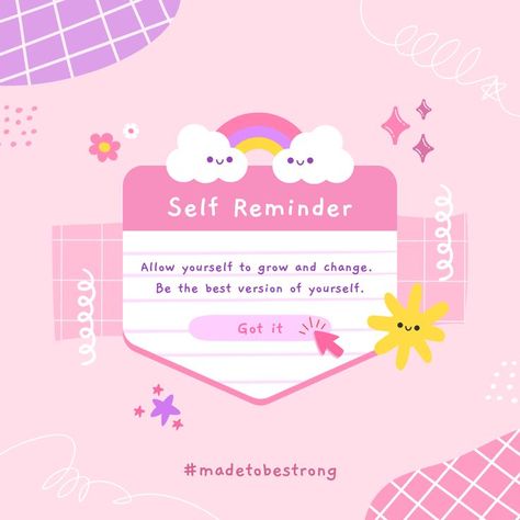 Fun Logos Inspiration, Instagram Template Design, Self Healing Quotes, Postive Life Quotes, Pink Quotes, Iphone Wallpaper App, Cute Messages, Design Grafico, Self Reminder